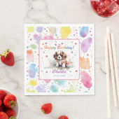 Serviette En Papier Cavalier King Charles Spaniel Aquarelle Napkins (En situation)