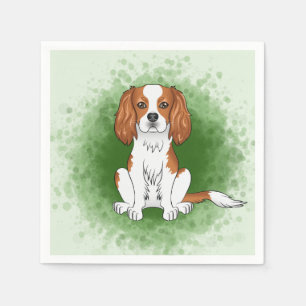Serviette En Papier Cavalier King Charles Spaniel Blenheim sur fond ve