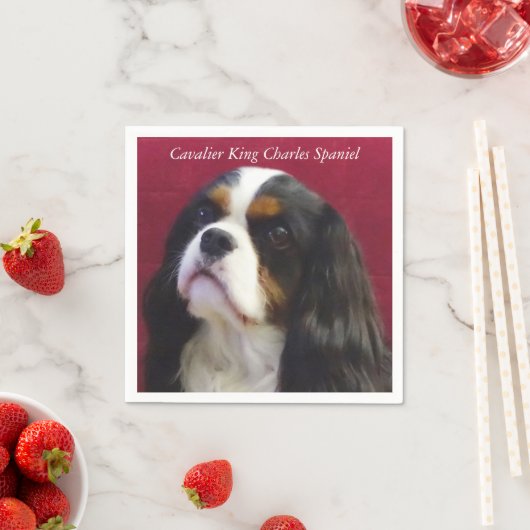 Serviette En Papier Cavalier King Charles Spaniel Cocktail Napkins (En situation)