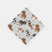 Serviette En Papier Cavalier King Charles Spaniel Paws and Bones (Coin)