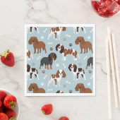Serviette En Papier Cavalier King Charles Spaniel Paws and Bones (En situation)