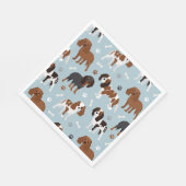 Serviette En Papier Cavalier King Charles Spaniel Paws and Bones (Coin)