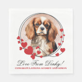Serviette En Papier Cavalier King Charles Spaniel Red Heart Frame (Devant)