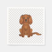 Serviette En Papier Cavalier King Charles Spaniel Ruby Chien & Emprein (Devant)