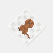 Serviette En Papier Cavalier King Charles Spaniel Ruby Chien & Emprein (Coin)