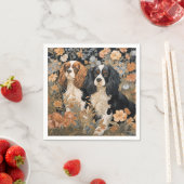 Serviette En Papier Cavalier King Charles Spaniels Tapisserie ancienne (En situation)