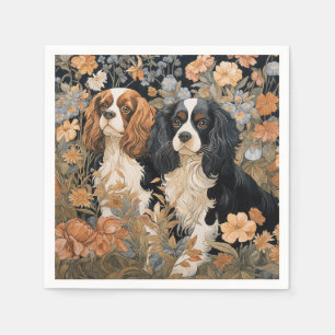 Serviette En Papier Cavalier King Charles Spaniels Tapisserie ancienne