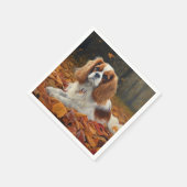 Serviette En Papier Cavalier King en automne Feuilles automne Inspirat (Coin)