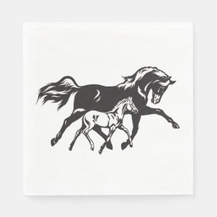 Serviette En Papier Cavalière Pays Occidental Cowboy Équestre Cowgirl