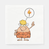 Serviette En Papier Cavewoman pense au bâton de feu (Devant)