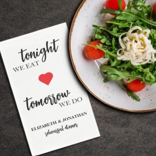 Serviette En Papier Ce Soir, Nous Mangeons, Demain, Nous Dînons De Rép