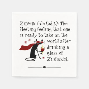 Serviette En Papier Ce Zinvincible Sentiment Drôle Citation De Vin Zin