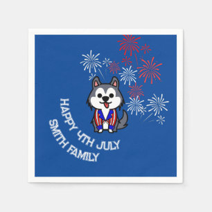 Serviette En Papier Celebrate Freedom - Chien en caricature - 4 juille