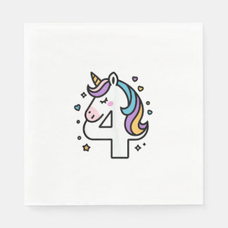 Serviette En Papier Celebrate Happy 4 Years Old Birthday Party For Gir