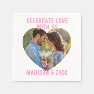 Serviette En Papier Celebrate Love PHOTO Standard Cocktail