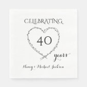 Serviette En Papier Celebrating 40 Years Anniversary with Wreath (Devant)