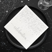 Serviette En Papier Célébration argent blanc Papier Dîner serviette