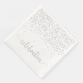 Serviette En Papier Célébration argent blanc Papier Dîner serviette (Coin)