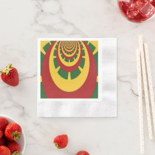 Serviette En Papier Célébration Avec Des Couleurs Rouge Vert Or