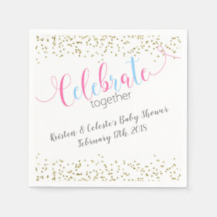 Serviette En Papier Célébration commune combinée rose d'amis de bé