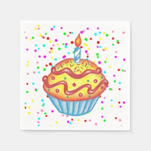 Serviette En Papier Célébration Cupcake Napkins (Devant)