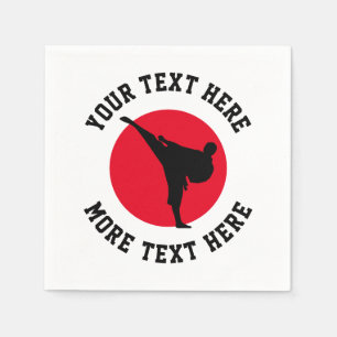 Serviette En Papier Célébration d'anniversaire du karaté d'enfants 