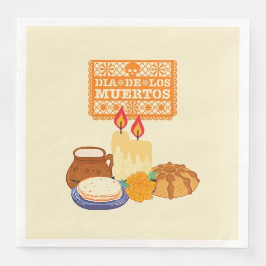 Serviette En Papier Célébration de Dia De Los Muertos (Devant)