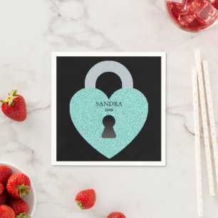 Serviette En Papier Célébration de douche de naissance bleu sarcelle T