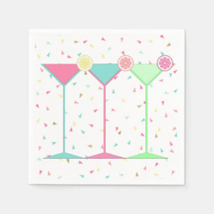 Serviette En Papier Célébration de fête Confetti Cocktail Martini Citr
