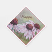 Serviette En Papier Célébration de fête joyeuse Fleurs d'Echinacea ros (Coin)