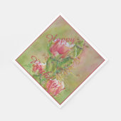 Serviette En Papier Célébration de fête joyeuse Fleurs du désert (Coin)