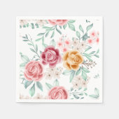 Serviette En Papier Célébration de la Fleur de Bébé (Devant)