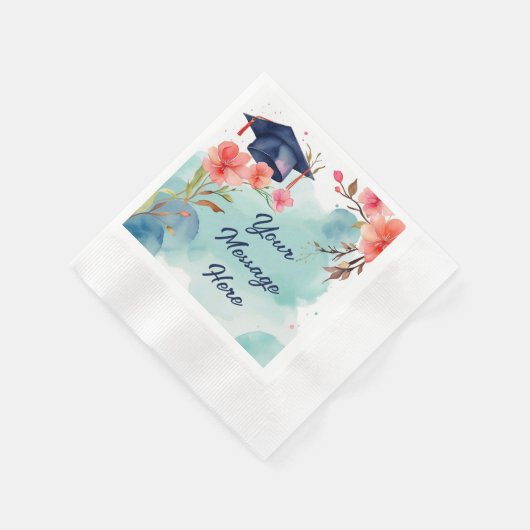 Serviette En Papier Célébration de la graduation de l'aquarelle (Coin)