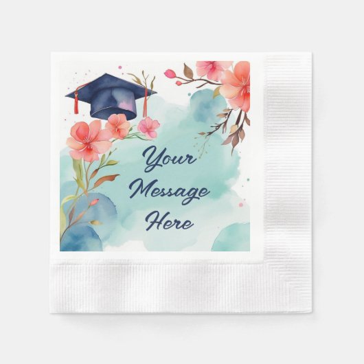 Serviette En Papier Célébration de la graduation de l'aquarelle (Devant)