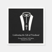 Serviette En Papier Célébration de la prêtrise avec Conception du coll (Devant)