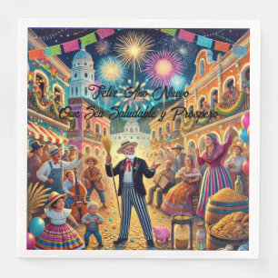 Serviette En Papier Célébration de la Saint-Sylvestre El Año Viejo
