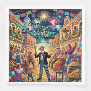Serviette En Papier Célébration de la Saint-Sylvestre El Año Viejo