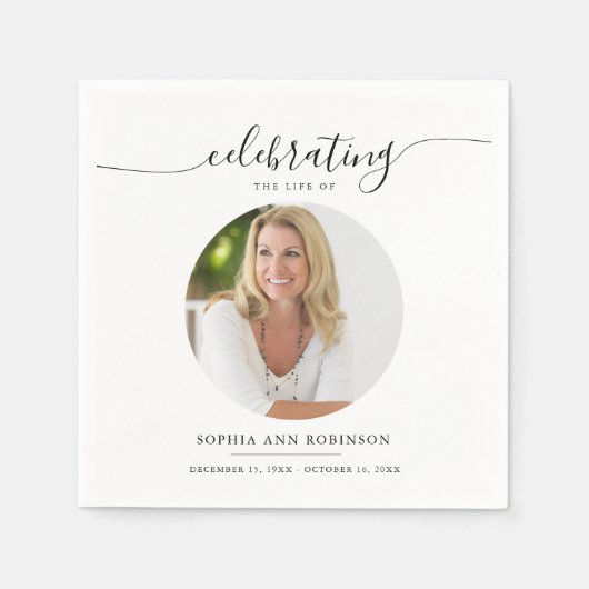 Serviette En Papier Célébration de la vie Funérailles commémoratives P (Devant)