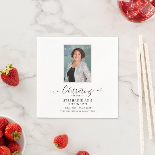 Serviette En Papier Célébration de la vie Photo Simple Modern (En situation)