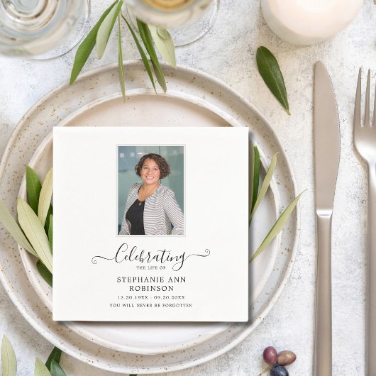 Serviette En Papier Célébration de la vie Photo Simple Moderne
