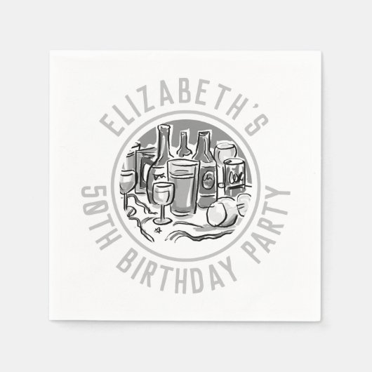 Serviette En Papier Célébration de l'âge 50e anniversaire (Devant)