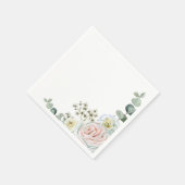 Serviette En Papier Célébration de l'amour aquarelle détails rose (Coin)