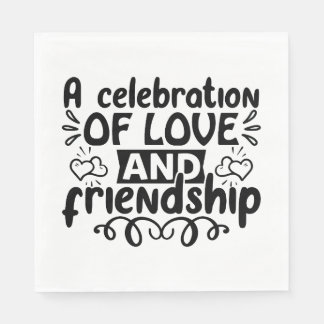 Serviette En Papier Célébration De L'Amour Et De L'Amitié