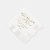 Serviette En Papier Célébration de Love Classic Elegant Gold Mariage (Coin)