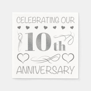 Serviette En Papier Célébration de notre 10e anniversaire