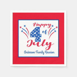 Serviette En Papier Célébration de réunion de famille du 14 juillet