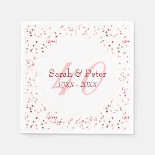 Serviette En Papier Célébration de rubis pour les 40 ans de mariage av