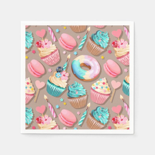 Serviette En Papier Célébration des desserts sucrés (Devant)