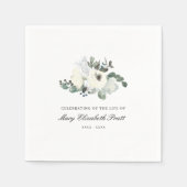 Serviette En Papier Célébration des funérailles florales blanches (Devant)