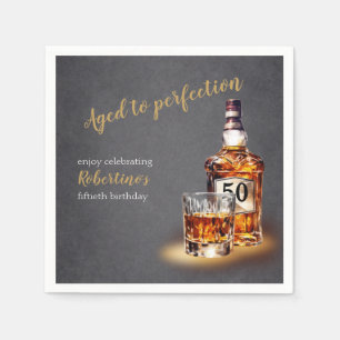 Serviette En Papier Célébration du 50e anniversaire du Whisky Vieilli